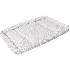 Colchonete Estampado Chevron Cinza, Dobrável, com Zíper e Bordas fofinhas - 1 peça Colchonete Estampado Chevron Cinza, Dobrável, com Zíper e Bordas fofinhas - 1 peça