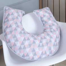 Apoio de Amamentar Harmonia Rosê, Branco e Cinza com zíper, Exclusivo - 1 peça Apoio de Amamentar Harmonia Rosê, Branco e Cinza com zíper, Exclusivo - 1 peça