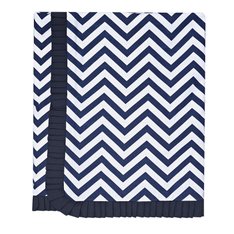 Manta Estampada Chevron Marinho, Tecido 100% Algodão com forro em Malha - 1 peça Manta Estampada Chevron Marinho, Tecido 100% Algodão com forro em Malha - 1 peça