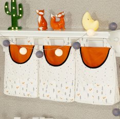 Porta Fraldas Varão Fox Laranja com Estampas de Triângulo e Raposinhas - 3 Peças Porta Fraldas Varão Fox Laranja com Estampas de Triângulo e Raposinhas - 3 Peças