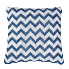 Enfeite Decorativo Tricot Chevron Azul Petróleo e Branco - 1 Peça Enfeite Decorativo Tricot Chevron Azul Petróleo e Branco - 1 Peça