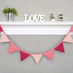 Bandeirinha Decorativa Coral, Pink e Rosa - 1 peça Bandeirinha Decorativa Coral, Pink e Rosa - 1 peça