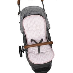 Capa Carrinho Estampado Borboletas Rose e Branco, 100% Algodão - 1 Peça Capa Carrinho Estampado Borboletas Rose e Branco, 100% Algodão - 1 Peça