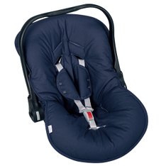 Capa Bebê Conforto e Protetor de Cinto Marinho Ajustável, 100% Algodão - 3 Peças Capa Bebê Conforto e Protetor de Cinto Marinho Ajustável, 100% Algodão - 3 Peças