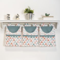 Porta Fraldas Varão Elephant Palha com Estampas Laranja,Azul e Verde- 3 Peças Porta Fraldas Varão Elephant Palha com Estampas Laranja,Azul e Verde- 3 Peças