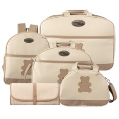 Jogo de Bolsas Ursinho Cáqui - 5 peças Jogo de Bolsas Ursinho Cáqui - 5 peças