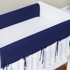 Protetor de Grade Matelado Marinho com Fitinhas para amarrar nas Laterais 100% Algodão - 02 peças Protetor de Grade Matelado Marinho com Fitinhas para amarrar nas Laterais 100% Algodão - 02 peças