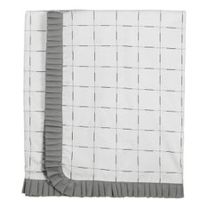 Manta Estampada Quadriculado Cinza, Tecido 100% Algodão com forro em Malha - 1 peça Manta Estampada Quadriculado Cinza, Tecido 100% Algodão com forro em Malha - 1 peça