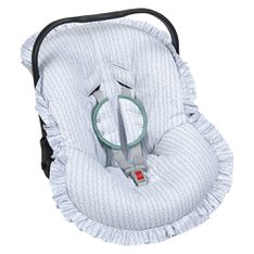 Capa Bebê Conforto e Protetor de Cinto Ajustável, 100% Algodão Estampa Pontinho Verde - 3 Peças Capa Bebê Conforto e Protetor de Cinto Ajustável, 100% Algodão Estampa Pontinho Verde - 3 Peças