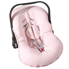 Capa Bebê Conforto e Protetor de Cinto Matelado Rosa Ajustável 100% Algodão - 3 Peças Capa Bebê Conforto e Protetor de Cinto Matelado Rosa Ajustável 100% Algodão - 3 Peças