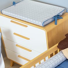 Trocador Esquilo Estampado Cinza, Plastificado e Impermeável, 100% Algodão - 1 Peça Trocador Esquilo Estampado Cinza, Plastificado e Impermeável, 100% Algodão - 1 Peça