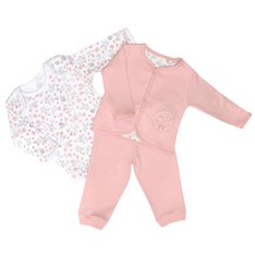 Conjunto para Menina Carina na cor Rosê com estampinhas de passarinho e Casaquinho bordado - 3 Peças Conjunto para Menina Carina na cor Rosê com estampinhas de passarinho e Casaquinho bordado - 3 Peças