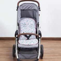 Capa Carrinho Estampado 100% Algodão Estampa Folhas Verde - 1 Peça Capa Carrinho Estampado 100% Algodão Estampa Folhas Verde - 1 Peça
