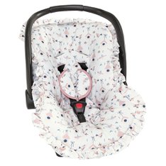 Capa Bebê Conforto C/ Protetor Cinto Passarinho , Ajustável e com Babado, 100% Algodão - 3 Peças Capa Bebê Conforto C/ Protetor Cinto Passarinho , Ajustável e com Babado, 100% Algodão - 3 Peças