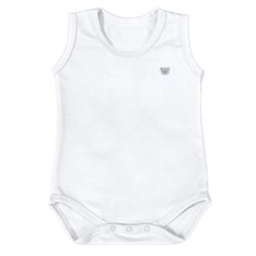 Body Regata Branco com Transpasse no Ombro, Cotton 95% Algodão / 5% Elastano - 1 Peça Body Regata Branco com Transpasse no Ombro, Cotton 95% Algodão / 5% Elastano - 1 Peça