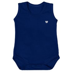 Body Regata Marinho com Transpasse no Ombro, Cotton 95% Algodão / 5% Elastano - 1 Peça Body Regata Marinho com Transpasse no Ombro, Cotton 95% Algodão / 5% Elastano - 1 Peça