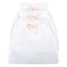 Saquinho de Maternidade Voil com Elástico, Renda e Lacinho decorativo 100% Poliéster - 3 Peças Saquinho de Maternidade Voil com Elástico, Renda e Lacinho decorativo 100% Poliéster - 3 Peças
