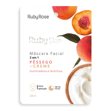 Máscara Facial Ruby Rose Skin Pêssego E Creme 25ml Máscara Facial Ruby Rose Skin Pêssego E Creme 25ml