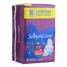 Absorvente Sempre Livre Adapt Plus Noite e Dia Cobertura Suave com Abas - 16 Unidades Absorvente Sempre Livre Adapt Plus Noite e Dia Cobertura Suave com Abas - 16 Unidades