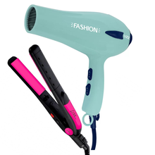 Secador de Cabelo Lizz Professional Fashion Verde 110V + Prancha Passione Rosa Secador de Cabelo Lizz Professional Fashion Verde 110V + Prancha Passione Rosa