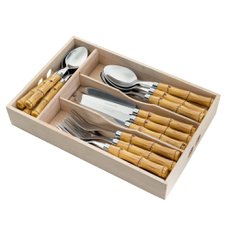 Faqueiro Aço Inox com Cabo Plástico Bambu 24 Peças Bon Gourmet 35354 Faqueiro Aço Inox com Cabo Plástico Bambu 24 Peças Bon Gourmet 35354