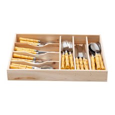 Faqueiro Aço Inox com Cabo Plástico Bambu 42 Peças Bon Gourmet 3794 Faqueiro Aço Inox com Cabo Plástico Bambu 42 Peças Bon Gourmet 3794