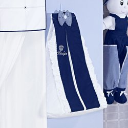Porta Fraldas Príncipe Branco - Azul Porta Fraldas Príncipe Branco - Azul