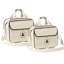 Conjunto de Bolsas Maternidade Príncipe Urso Bege 2 Peças Conjunto de Bolsas Maternidade Príncipe Urso Bege 2 Peças