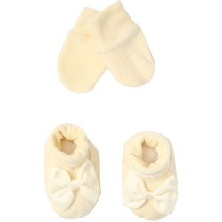 Luvinhas e Pantufas Lacinho Palha Plush Luvinhas e Pantufas Lacinho Palha Plush