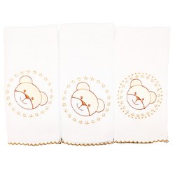 Fralda de Boca Ursinho Palha Kit 3 Peças 100% Algodão Fralda de Boca Ursinho Palha Kit 3 Peças 100% Algodão
