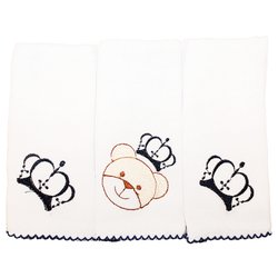 Fralda de Boca Príncipe Urso Marinho Kit 3 Peças 100% Algodão Fralda de Boca Príncipe Urso Marinho Kit 3 Peças 100% Algodão