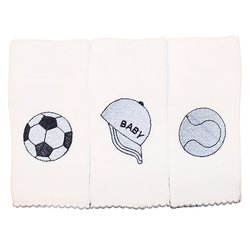 Fralda de Boca Esporte Azul Kit 3 Peças 100% Algodão Fralda de Boca Esporte Azul Kit 3 Peças 100% Algodão