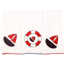 Fralda de Boca Barquinho Marinho Kit 3 Peças 100% Algodão Fralda de Boca Barquinho Marinho Kit 3 Peças 100% Algodão