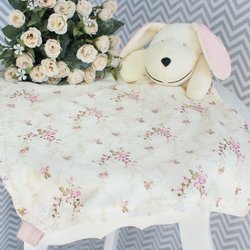 Naninha para Bebê Cachorrinha Nervura Floral Rosa Naninha para Bebê Cachorrinha Nervura Floral Rosa