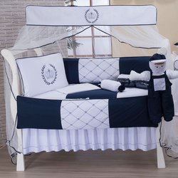 Kit Berço Realeza Marinho 9 Peças Kit Berço Realeza Marinho 9 Peças