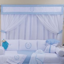 Cortina Quarto de Bebê Realeza Azul Cortina Quarto de Bebê Realeza Azul