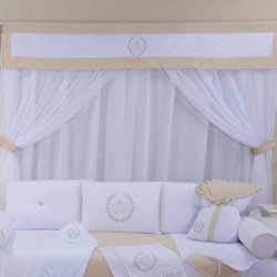 Cortina Quarto de Bebê Realeza Cáqui Cortina Quarto de Bebê Realeza Cáqui