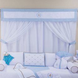 Cortina Quarto de Bebê Príncipe Urso Azul Cortina Quarto de Bebê Príncipe Urso Azul