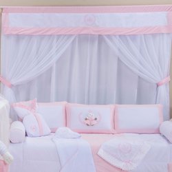 Cortina Quarto de Bebê Ursa Realeza Poá Cortina Quarto de Bebê Ursa Realeza Poá