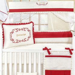 Kit Berço Príncipe Vermelho 100% Algodão 8 Peças Kit Berço Príncipe Vermelho 100% Algodão 8 Peças