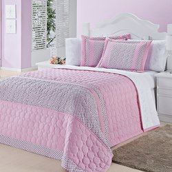 Cobre Leito Cama Casal Poa Rosa Essencial Enxovais Para cobre leito a opção mais requisitada é o cobre leito de algodão casal, porque é mais macio e fresco quando são usados para. essencial enxovais