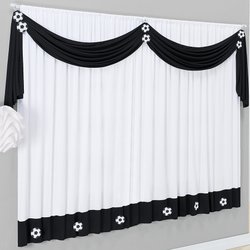 Cortina Futebol Preto e Branco 2,00m x 1,70m Cortina Futebol Preto e Branco 2,00m x 1,70m