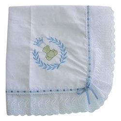 Manta de Bebê Príncipe Urso Azul 100% Algodão Manta de Bebê Príncipe Urso Azul 100% Algodão