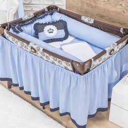 Kit Para Berço Desmontável Príncipe Azul 9 Peças Kit Para Berço Desmontável Príncipe Azul 9 Peças