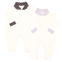 Kit Macacão de Bebê 2 Peças Coroa Marinho e Xadrez Branco Kit Macacão de Bebê 2 Peças Coroa Marinho e Xadrez Branco