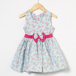 Vestido Infantil Aninha Floral Azul e Rosa Vestido Infantil Aninha Floral Azul e Rosa