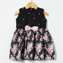 Vestido Infantil Luxo Preto e Floral Rosa Vestido Infantil Luxo Preto e Floral Rosa