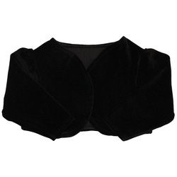 Bolero de Bebê Preto de Plush Manga Longa Bolero de Bebê Preto de Plush Manga Longa