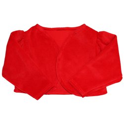 Bolero de Bebê Vermelho de Plush Manga Longa Bolero de Bebê Vermelho de Plush Manga Longa