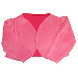 Bolero de Bebê Rosa de Plush Manga Longa Bolero de Bebê Rosa de Plush Manga Longa
